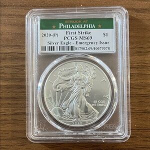 2020 Silver Eagle Coin PCGS MS69